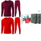 V-Neck 2-Piece Underwear Set (Burgundy+Red) 100% cotton Antibacterial/Prosperity Gift Box Set
