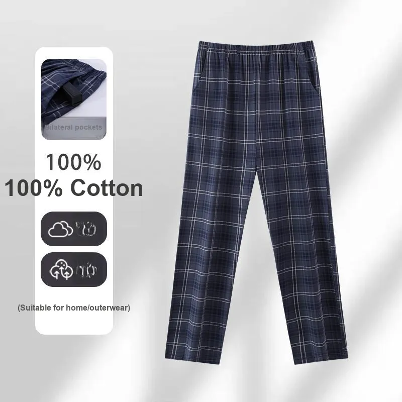 MADALLO Pajama Pants Men's Navy Blue-1