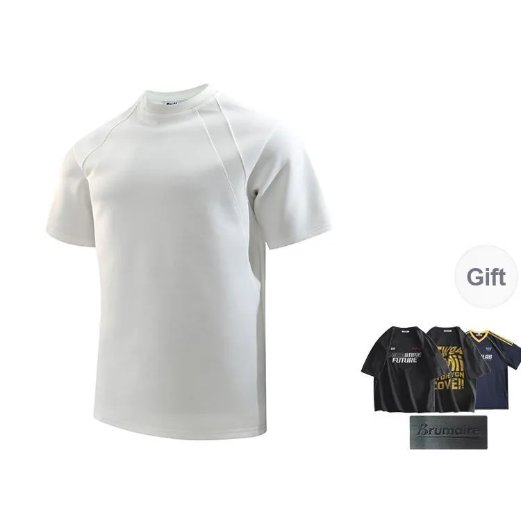 BRUMAIRE T Shirt Unisex Light Gray Includes Random Short Sleeved Top+Brooch-4