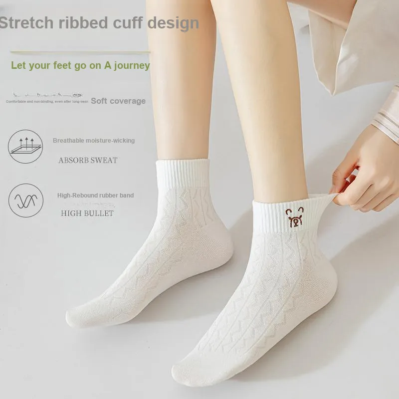 MIIOW Mid Calf Socks Women's 5 Pack-16