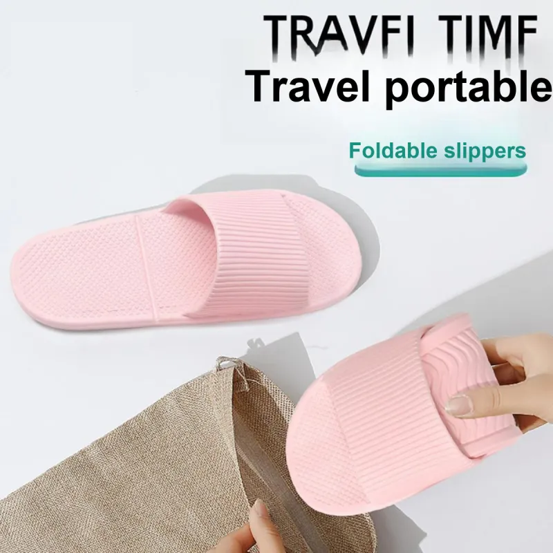 Gentle Welcome Portable Foldable Slippers Home Foldable Soft Sole Slippers-1