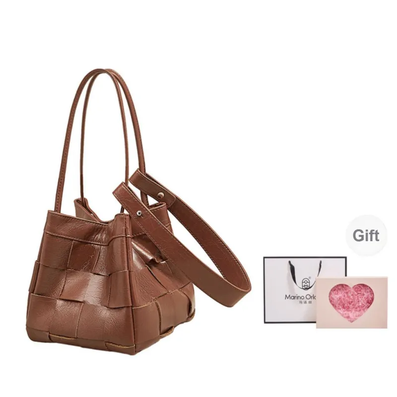Marino Orlandi Synthetic Leather Bonded Cow Split Leather Handbag Small Size Women's Multicolor-29
