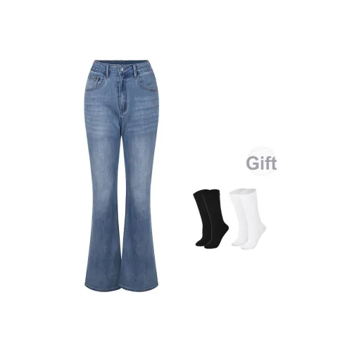 BSEVENI Светло-синие Женские Джинсы