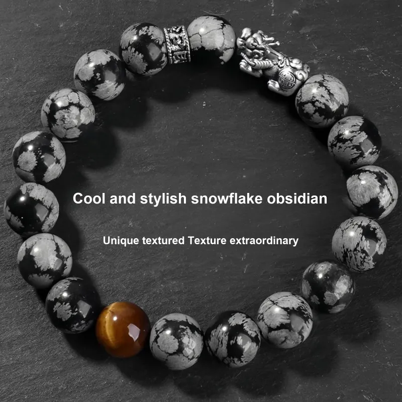 FOREVER MELODY Snowflake Rock Bracelets Men's-3