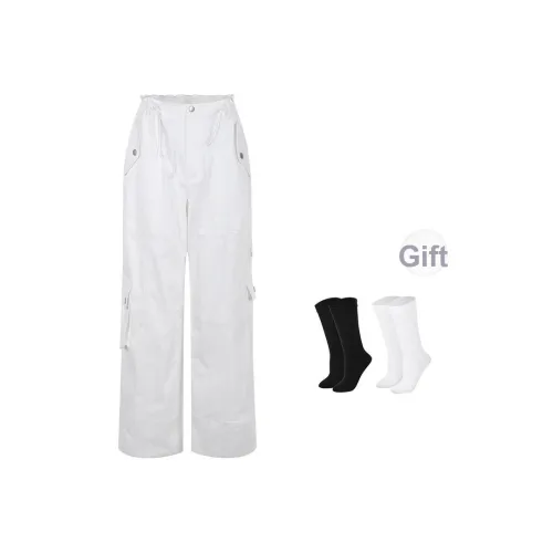 BSEVENI Экрю Женские Повседневные Брюки