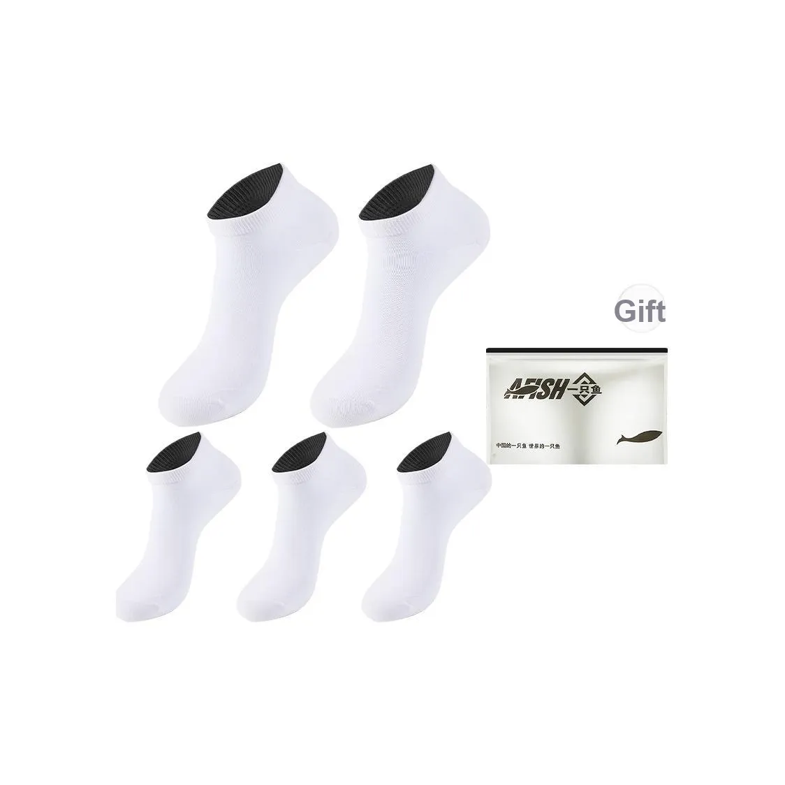 AFISH Ankle Socks Men's Shopping Bag 5 Pack