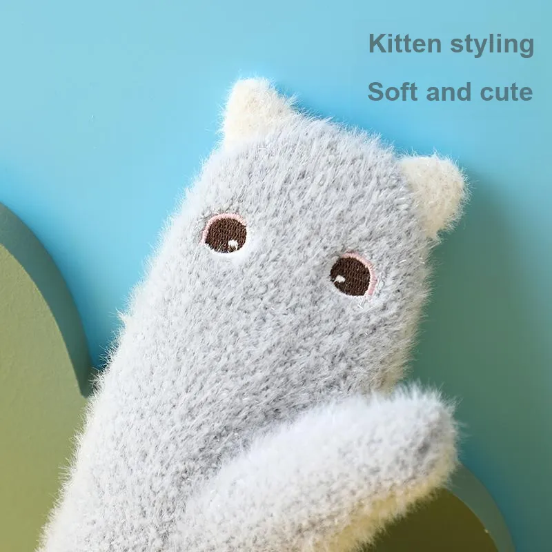 YUZHAOLIN Fuzz Knit Gloves Women's-1