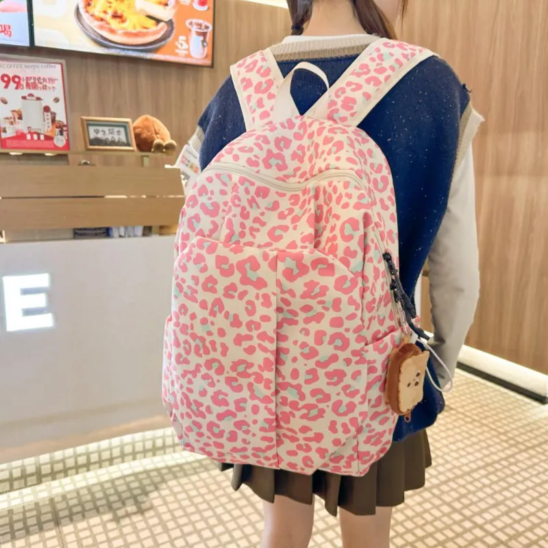 URBAN FOREST Nylon Backpack Unisex Black/Blue/Pink/Brown-14