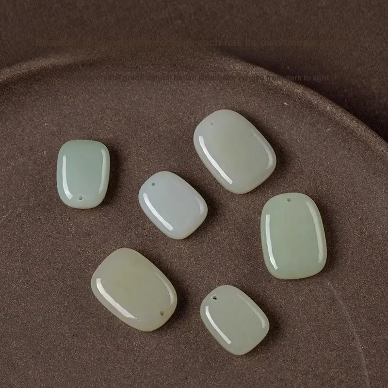 Andaozi Hetian Jade Necklaces Pale Greenish White Jade Unisex-3