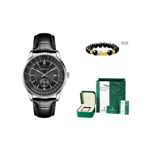 RENOVO Механические часы натуральная кожа ремень мужские часы многоцветный циферблат