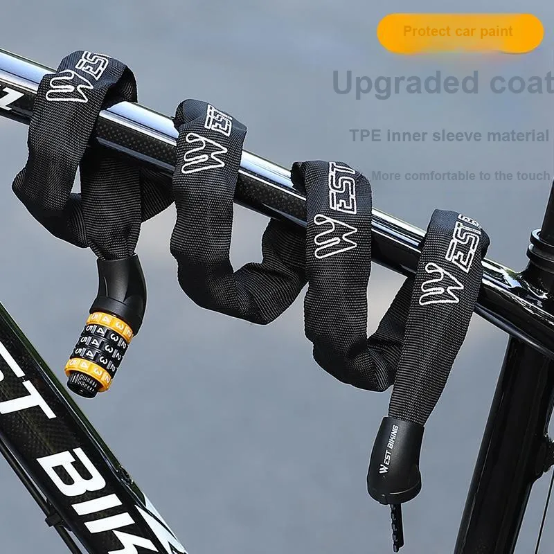WEST BIKING Bicycle Locks Zinc Alloy Anti Pry Anti Rust Protective Coded Lock-1
