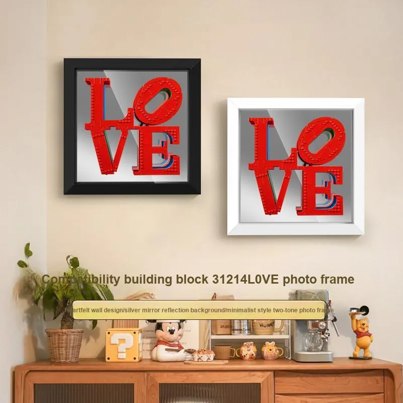 LIGHT YOUR BRICKS Compatibility LEGO 31214 LOVE Artistic Sculpture Wall Mounted Frame Model Accessories-5