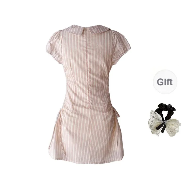 PAVEA Short Sleeved Dress Women's Pink-1