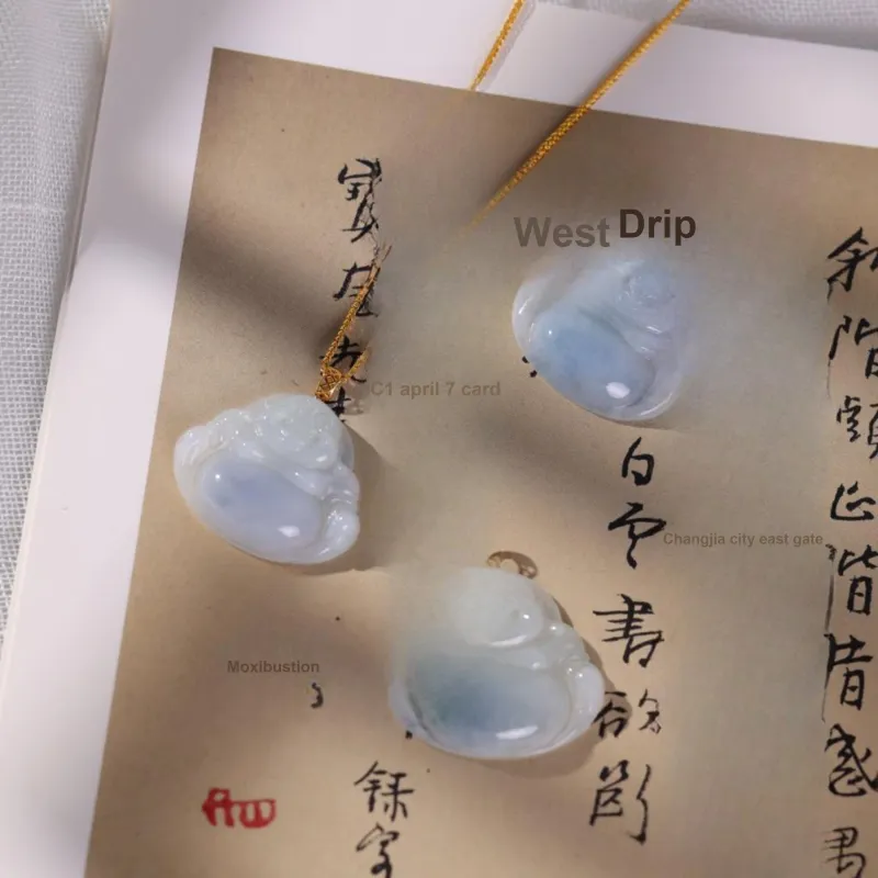 Clear Snow Glutinous Jade Jadeite Necklaces Unisex-1
