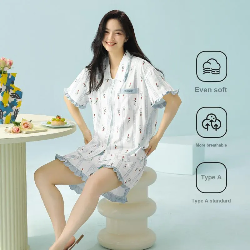 XIAFENYAN Pajama Set Women's Blue-3