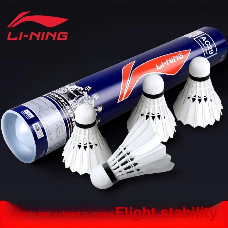 LiNing Badminton Series AC29 Duck Feather Shuttlecock 12 Pack Duck Feather Training Shuttlecocks-2