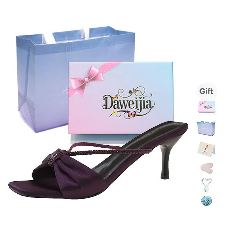 Dawei's House Rubber Sole Slip Resistant Slide Slippers Women's Gift Box Set-17