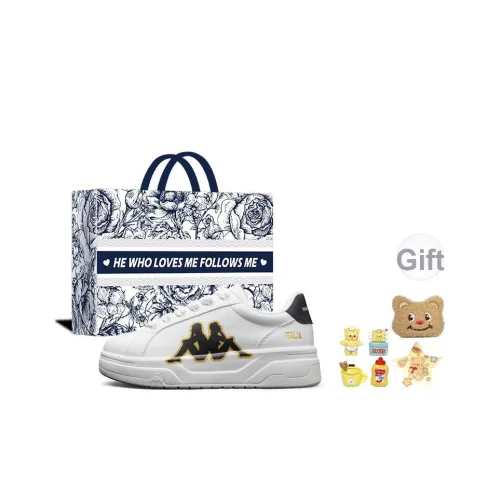 KAPPA Спина к Спине Противоскользящие Устойчивые к Износу Низкий Топ Скейтборд Кроссовки Унисекс Белый