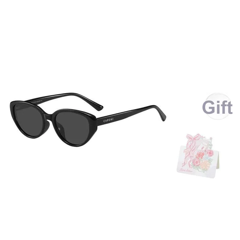 CAPONI TR/Memory Plastic Cat Eye Sunglasses Unisex Multicolor