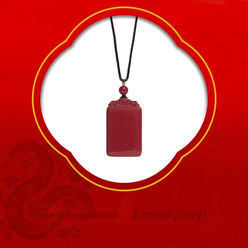 Welcome To The Treasure Cinnabar Jade Necklace Good Luck Unisex-2