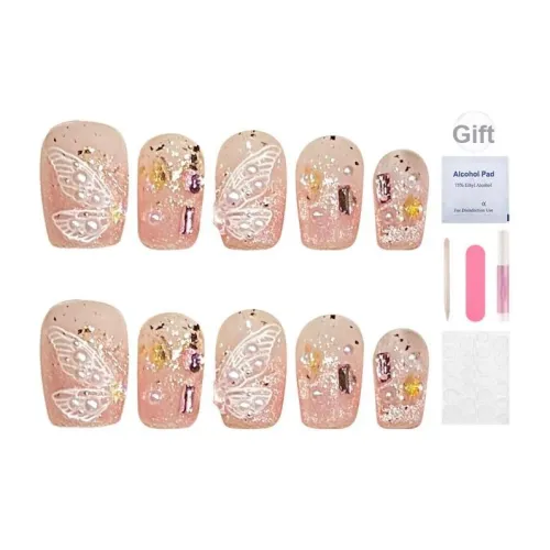 YUNYUEQIAO Любовь бабочки Луна Полярный Day 3D-эффект Dry Лист Бабочка Розовый Стразы Embellished Бабочка