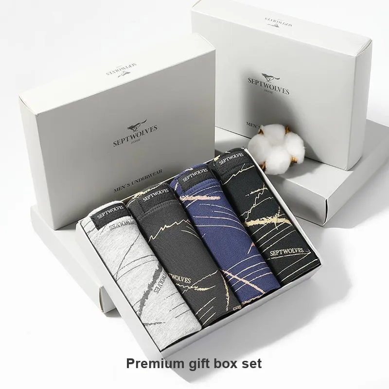 SEPTWOLVES Underwear Gift Box Men's 4 Pack+Shopping Bag-9