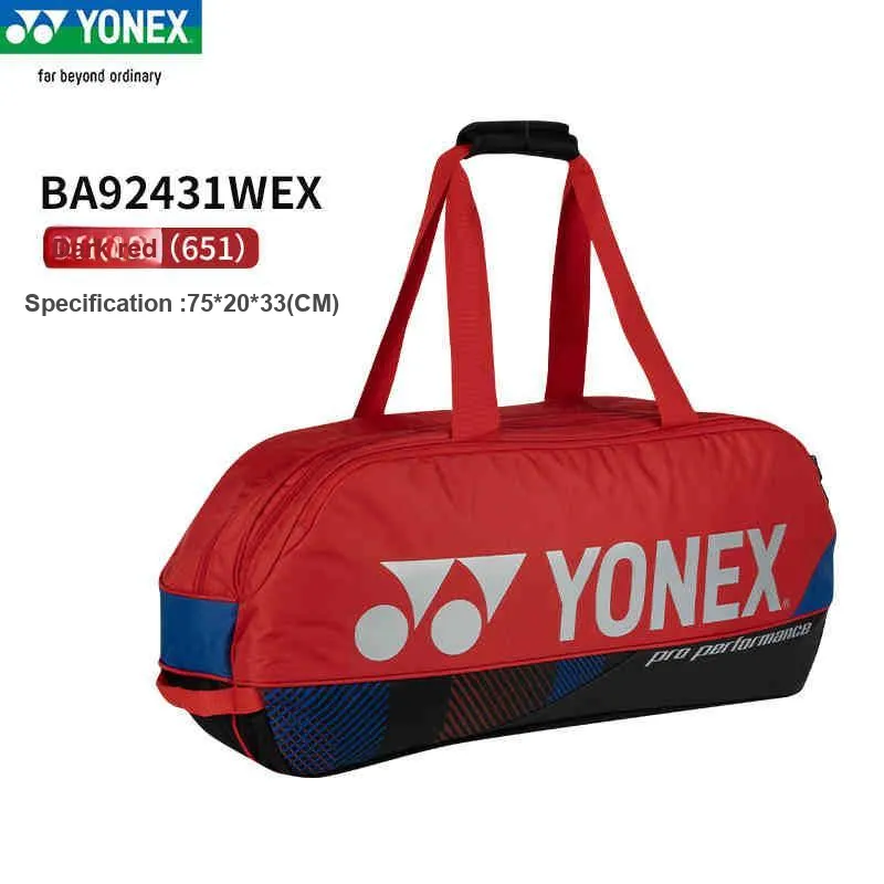 YONEX Badminton Racket Bags 6 Pcs Sporty Style Shoulder Bag Dark Red Unisex-1