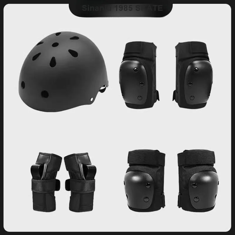 1985 Skateboard Protective Gears Helmet With Knee Pads And Elbow Pads ABS Unisex-4