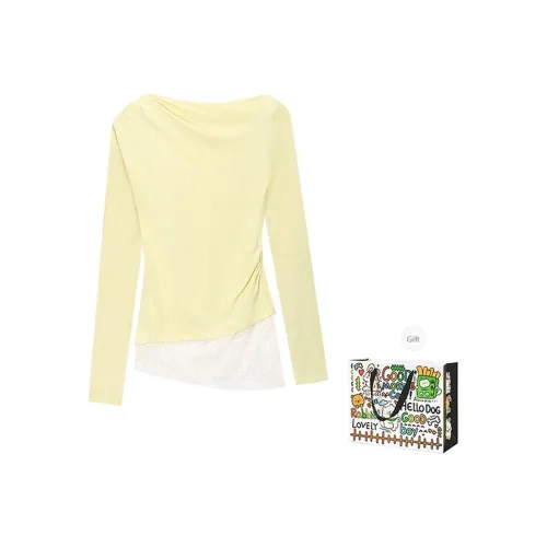 BVODE Стандартная T-рубашка Женская Кремово-желтая