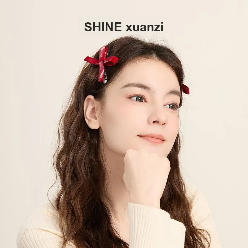 SHINE Girly Heart Series Fabric Hair Clips Women's-5