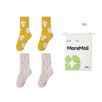 Moremoli Mid Calf Socks Women's 4 Pack Shopping Bag