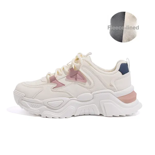 HUANQIU Chunky Sneakers Women's Low-Top Pink