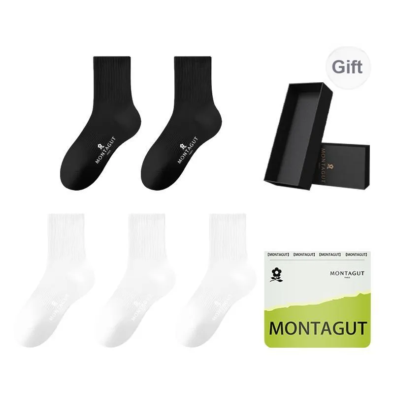 Montagut Mid Calf Socks Men's Gift Box Combination-25