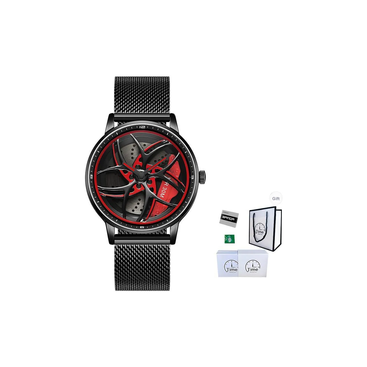 Sanda Wheel Collection Кварцевый механизм Сплав Ремешок Часы Мужские Часы С Открытым Механизмом