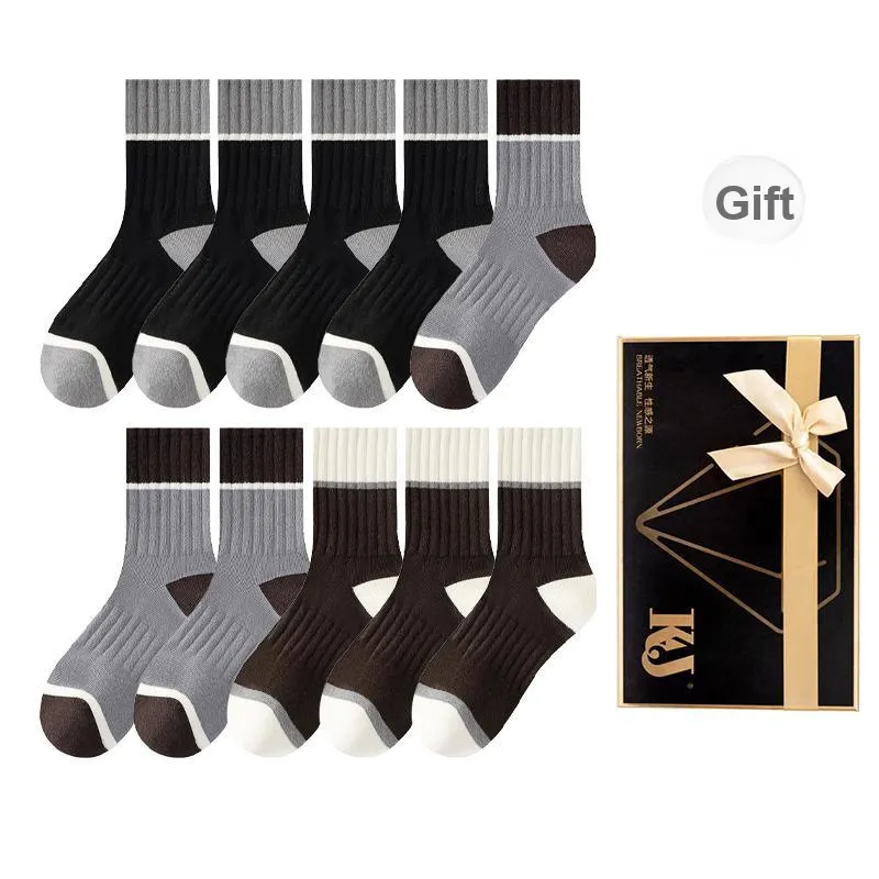KJ Mid Calf Socks Men's Gift Box Combination Mixed Color-79