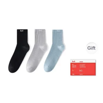 MIIOW Trend Party Series Mid Calf Socks Unisex Shopping Bag 3 Pack