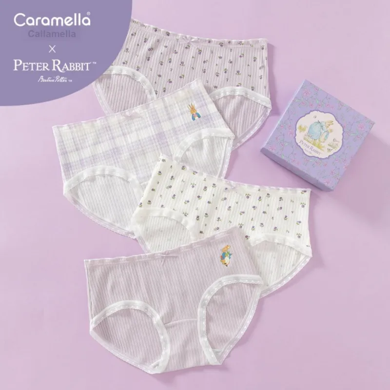 Caramella x Peter Rabbit/, Underwear Gift Box Women's 4 Pack Mixed Color-9