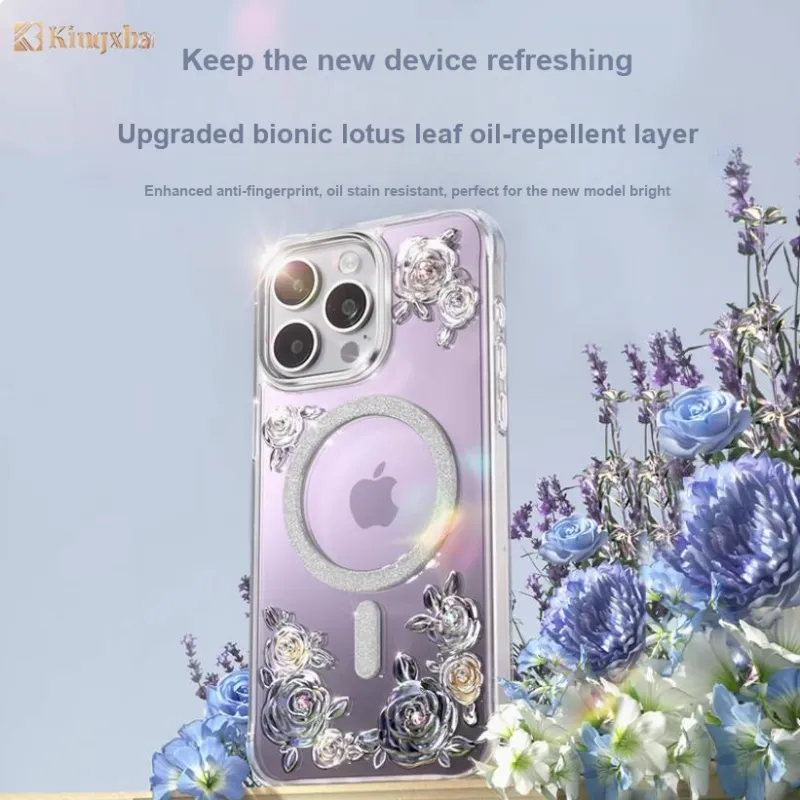 Kingxbar TPU Material Alo Flower God 3D Effect Magnetic Phone Cases Compatibility IPhone 15/Pro/Promax/iPhone 13-3