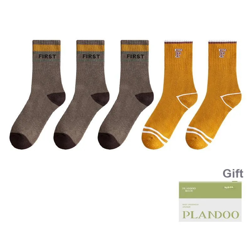 PLANDOO Mid Calf Socks Men's Shopping Bag 5 Pack-6