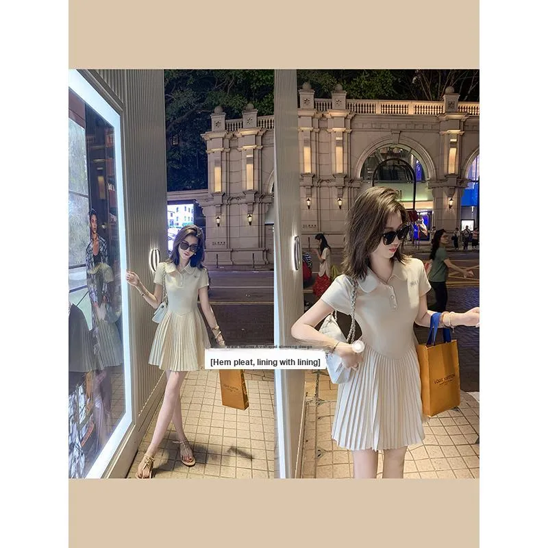 Fish Rabbits Short Sleeved Dress Women's Apricot-2
