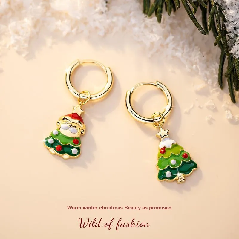 QLADY Alloy Oil Drip Earrings Women's-5