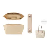 City33 Beige Brown Shoulder Strap 20.5cm+Off White Inner