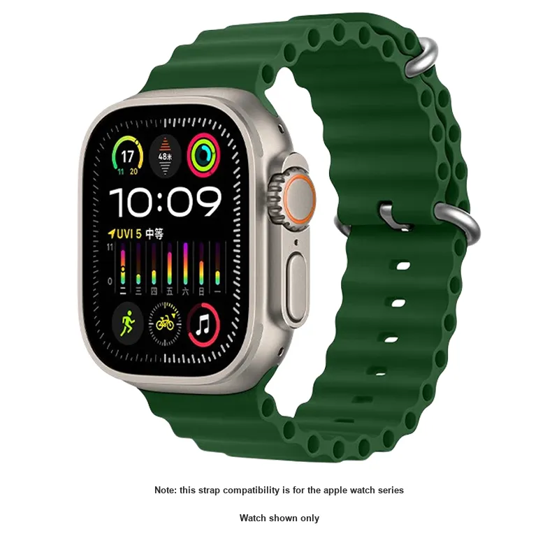 FZRT Watch Bands Liquid Ocean Solid Color Silicone Strap Unisex-10