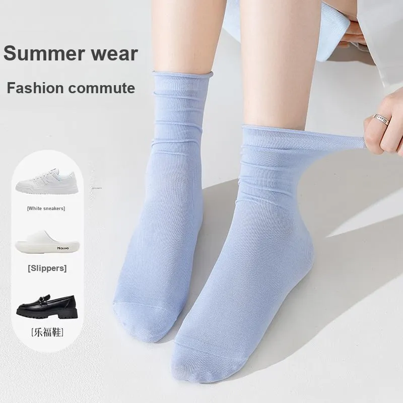 MIIOW Mid Calf Socks Women's 5 Pack-4