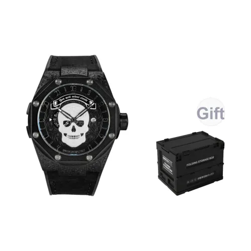 NSQUARE Magician Co-брендинг Мужские часы Автоматический механический механизм Резиновый ремешок Часы Мужские Черный циферблат