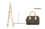 Speedy20 1.5cm Width (White) Vegetable Tanned Leather Three-Section Adjustable Shoulder Strap 90-120cm[Includes Metal Protective Loop]