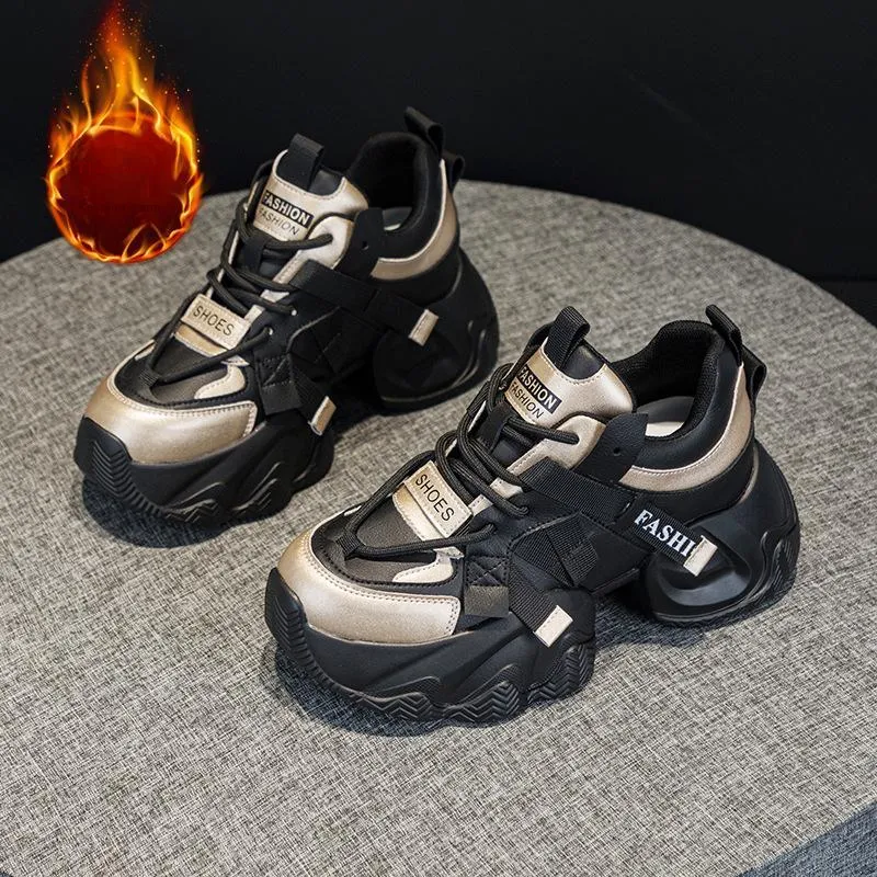 Ruomini Anti Slip And Wear Resistant Height Increasing Low Top Chunky Sneakers Women's-15