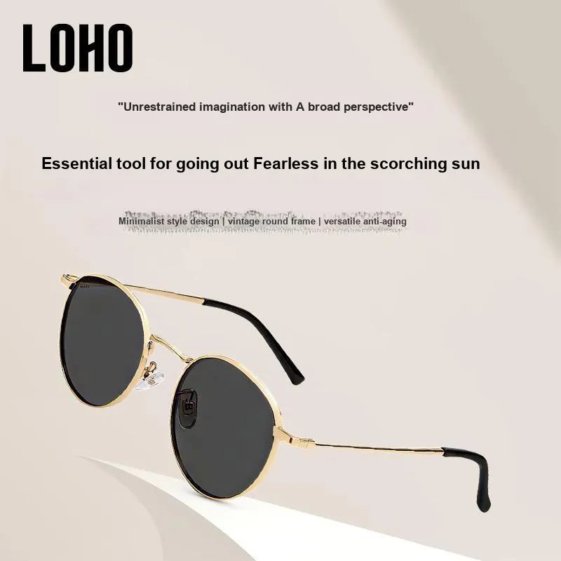 LOHO Alloy Round Driving Travel UV Protection Sun Protection Sunglasses Unisex-1