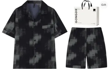 Gongdie Pajama Set Men's Shopping Bag Black