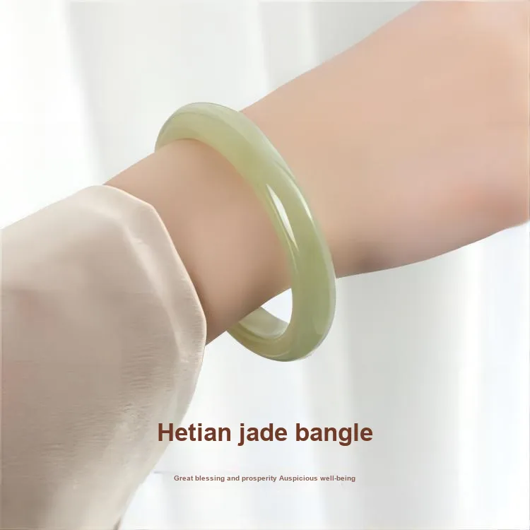 Royal Heaven's Choice Bangles Green Jade Women's-1